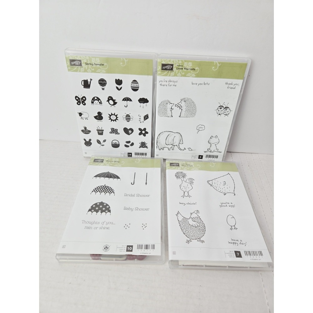 Stampin Up lot Hey Chick Love you Lots Spring Sampler Rain or Shine